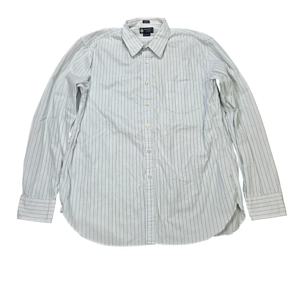 Haberdashery by J.Crew Striped Button Down Shirt Mens Size XL Green Blue White